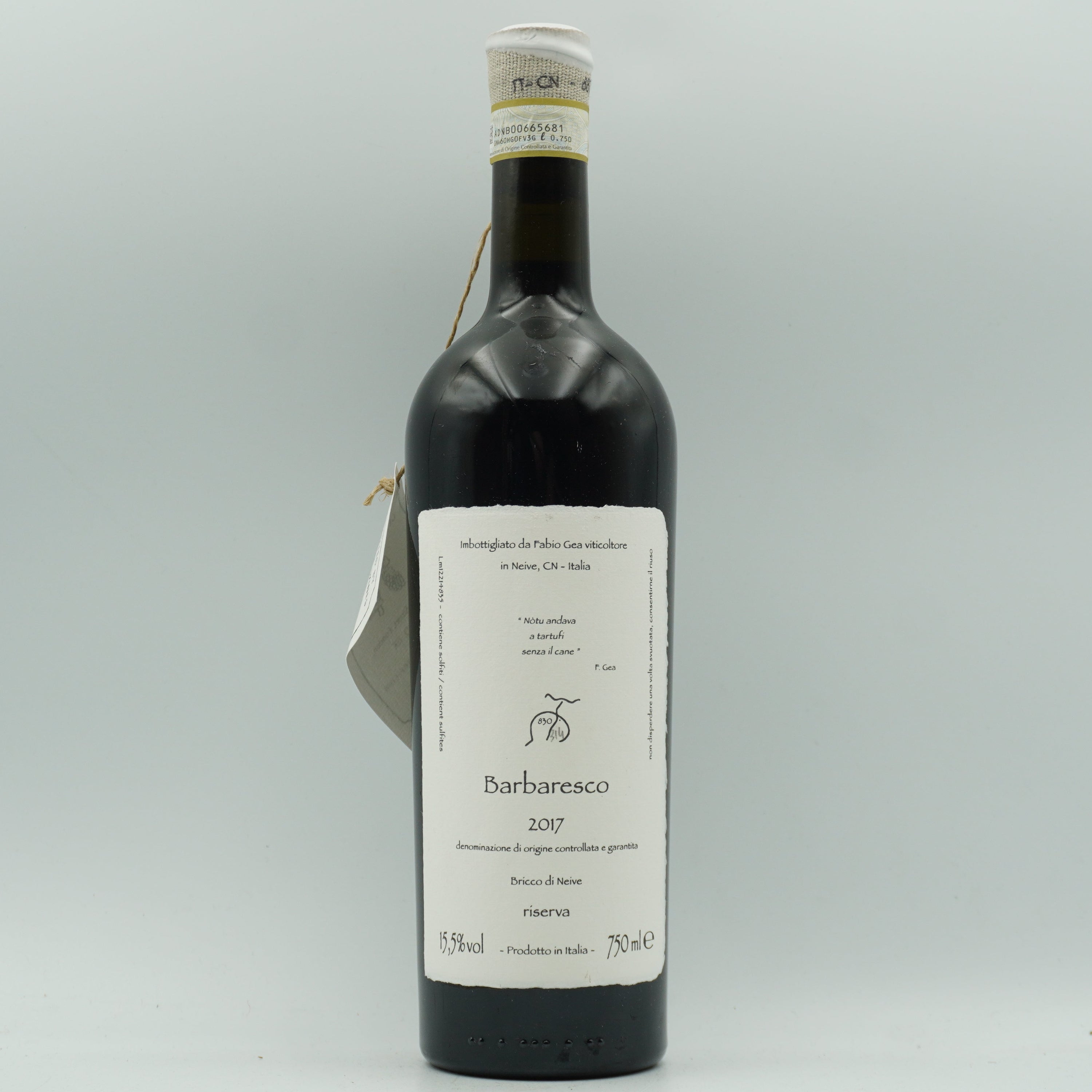 Fabio Gea, Barbersco Riserva DOCG 'Notu andava a tartufi senza il cane' 2017